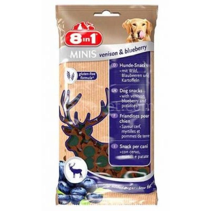 8 in 1 Geyikli Yaban Mersinli Köpek Ödülü 100 gr