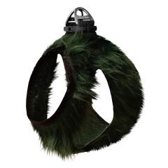 Üç Kilitli Peluş Kedi Köpek Göğüs Tasması 30-38 cm Small Yeşil