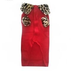 Kedi ve köpek kıyafeti kışlık leopar desenli 56*23 cm  Medium