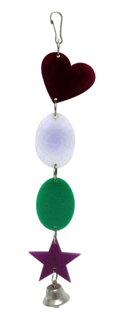 Oval Yıldızlı Çanlı Kuş Oyuncağı 20 cm Zilli