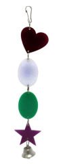 Oval Yıldızlı Çanlı Kuş Oyuncağı 20 cm Zilli