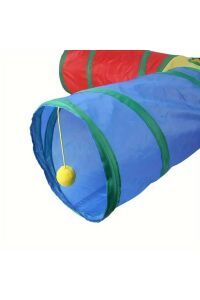 KP 4 Yollu Kedi Tüneli Katlanır Gökkuşağı Kedi Köpek Oyun Tüneli Evcil Hayvan Oyun Tüneli 125 cm
