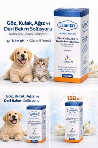 Cloroxy Kedi Köpek Göz Kulak Ağız ve Deri Bakım Solüsyonu 150 ml – Antiseptik Bakım Solüsyonu