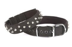 Doggie Konfor El Yapımı Çivili Köpek Boyun Tasması 4x57-65cm Siyah