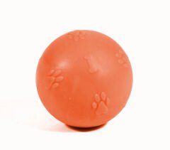 CCA Termoplastik Pati Desenli Sert Köpek Oyun Topu 6 cm Turuncu