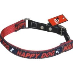Dr.Sacchi Kot Kumaşı Desenli(Happy Dog) Köpek Boyun Tasması 1,5 X 30 Cm Kırmızı