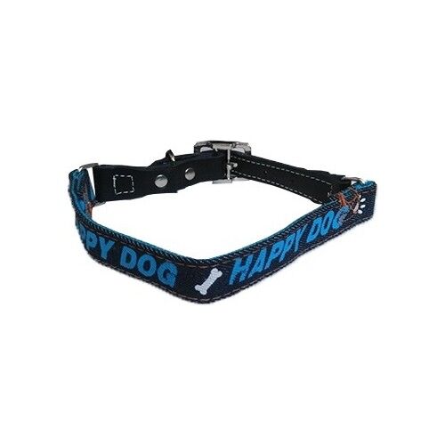 Dr.Sacchi Kot Kumaşı Desenli(Happy Dog) Köpek Boyun Tasması 2 X 40 Cm Mavi