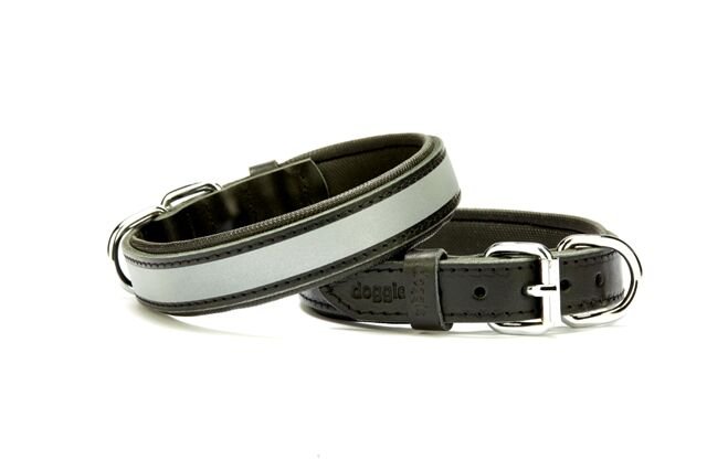 Doggie Konforlu Reflektörlü Deri Köpek Tasması 2,5x37-45 cm Siyah