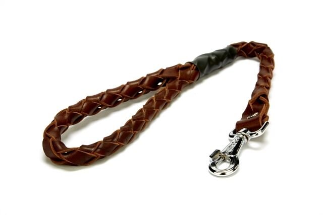 Doggie Örgü Deri Köpek Gezdirme 2.5*60 cm Kahverengi