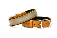 Doggie Konforlu Reflektörlü Deri Köpek Tasması 3x42-50 cm Kamel