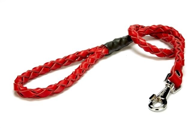 Doggie Örgü Deri Köpek Gezdirme 2*90 cm Kırmızı