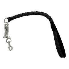 Lüx Deri Yaylı Köpek Gezdirme Halatı 2,5 cm x 70 cm Siyah ( 100 kg )