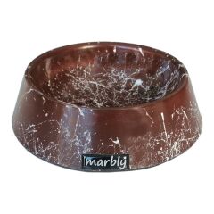 Marbly Kahve Dalgalı Mermerit Kedi Köpek Mama Su Kabı 235 ml